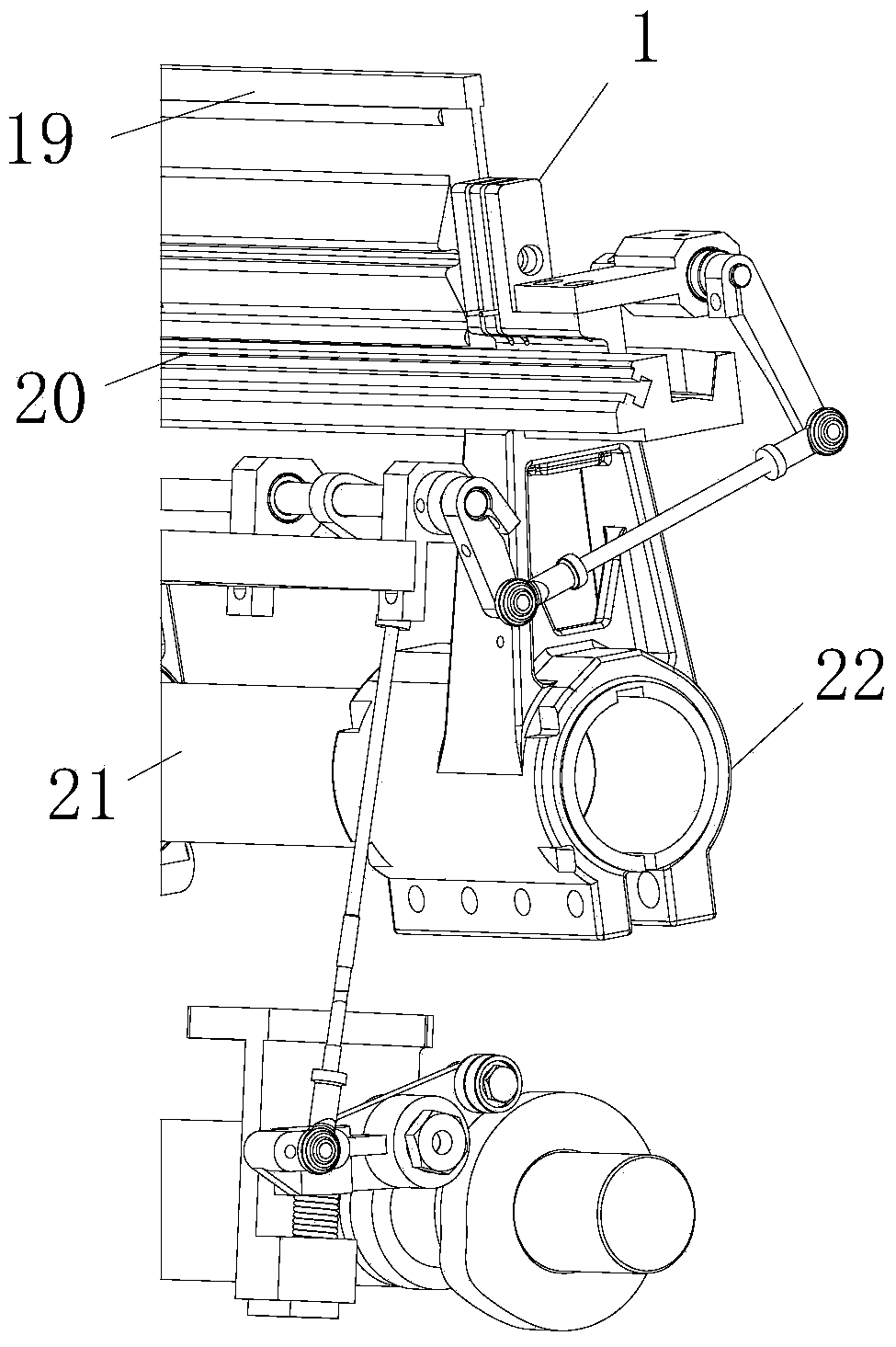 Mechanical drafting device of air jet loom