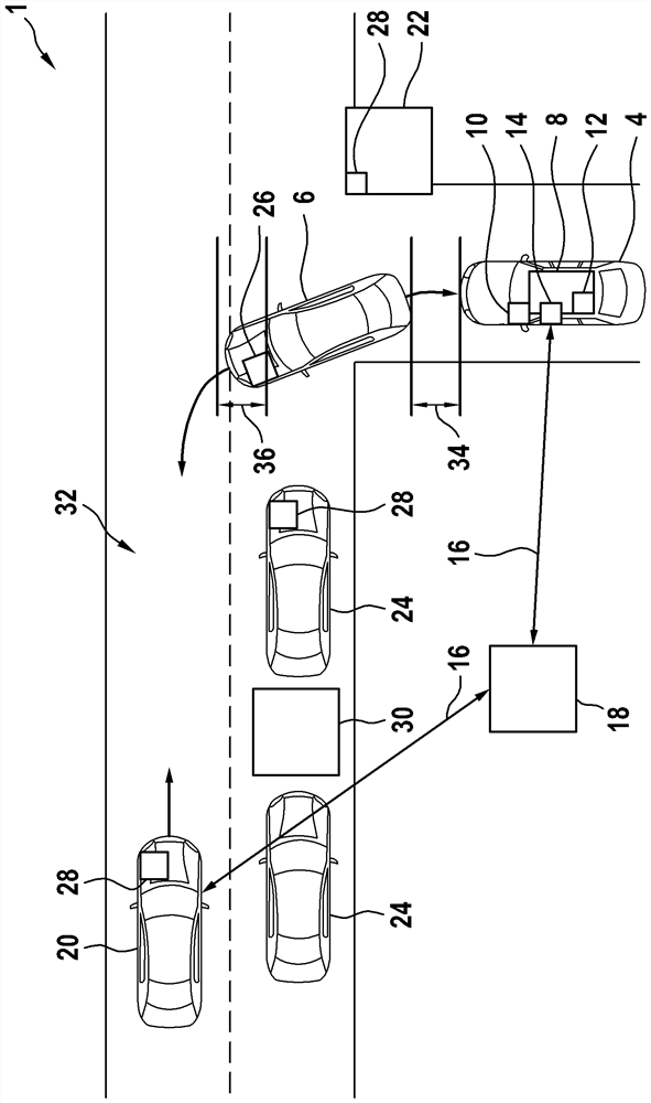 Enabling reverse motion of preceding vehicle at bunched traffic sites