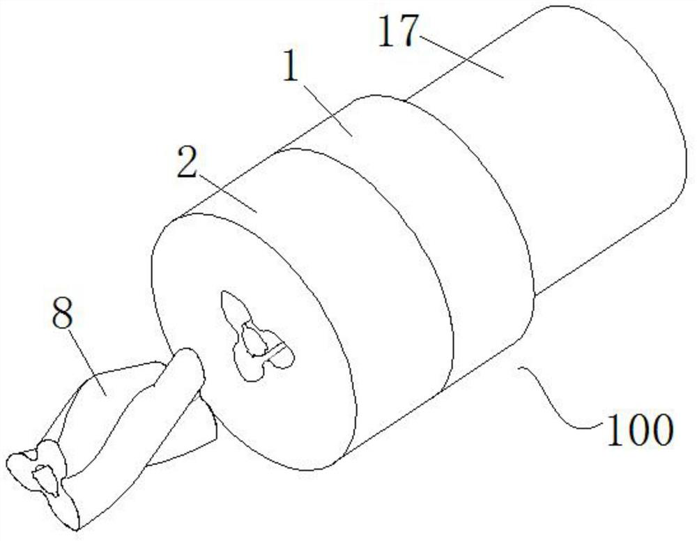 Extrusion device and extrusion method for hollow helicoid rotor profile with internal keyway