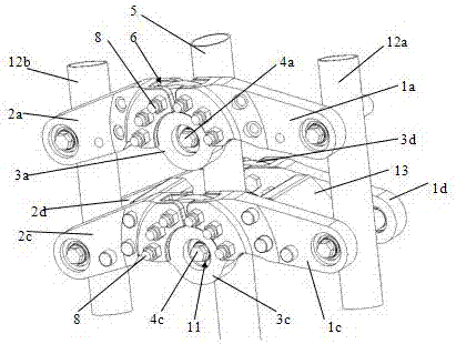 Front wheel rocker arm structure for double front wheels motorcycle and front wheel swing tilt structure