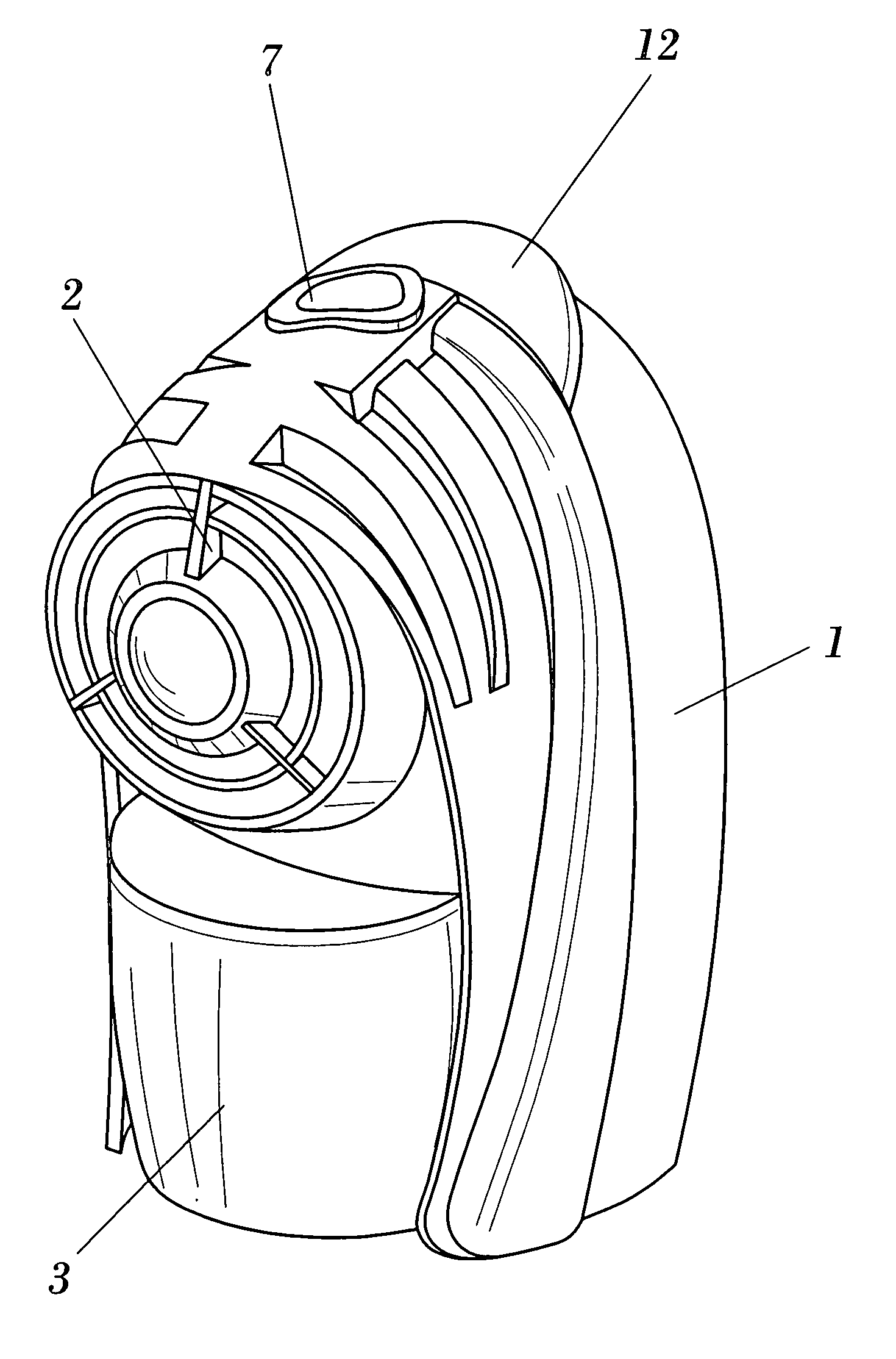Evaporator device for active substances with fan