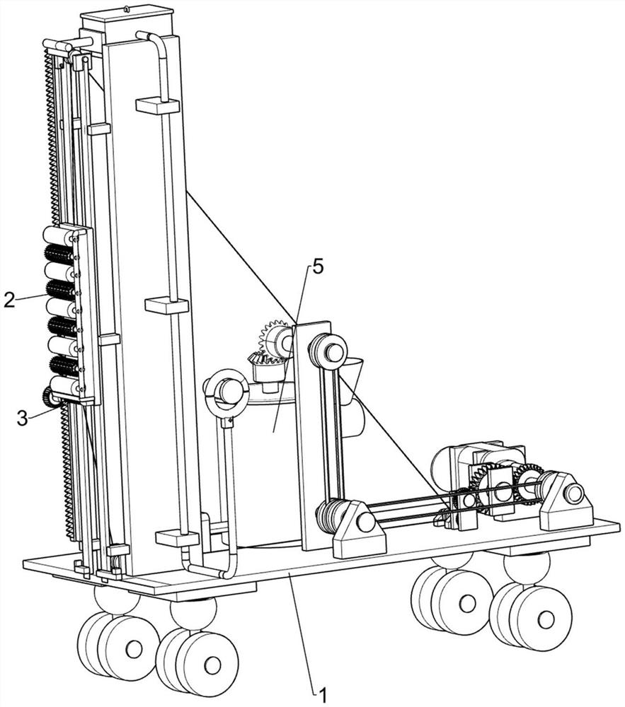 Multi-angle pit filling, material supplementing and wall painting device