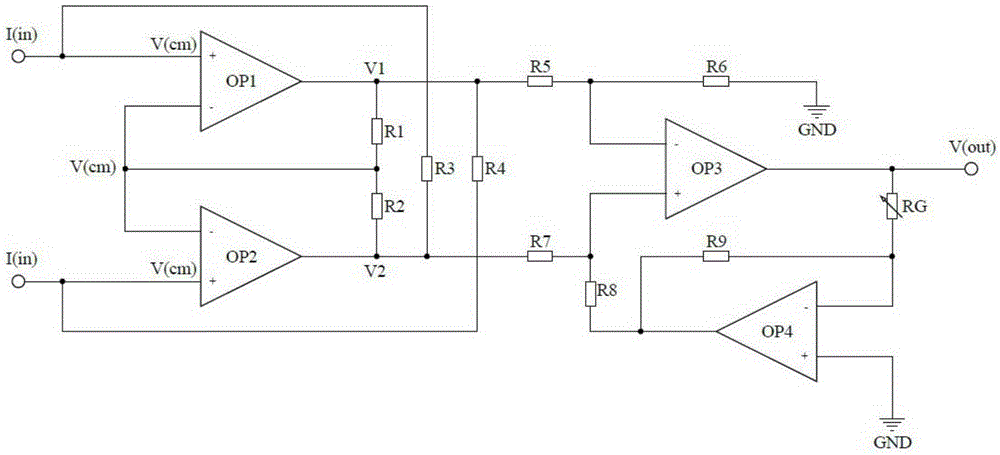 Acquisition amplifier circuit for floating weak current