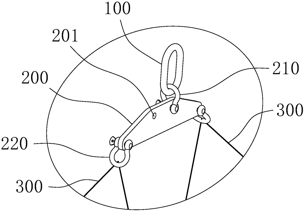 Hoisting and transferring device for barrel-shaped skin panel components