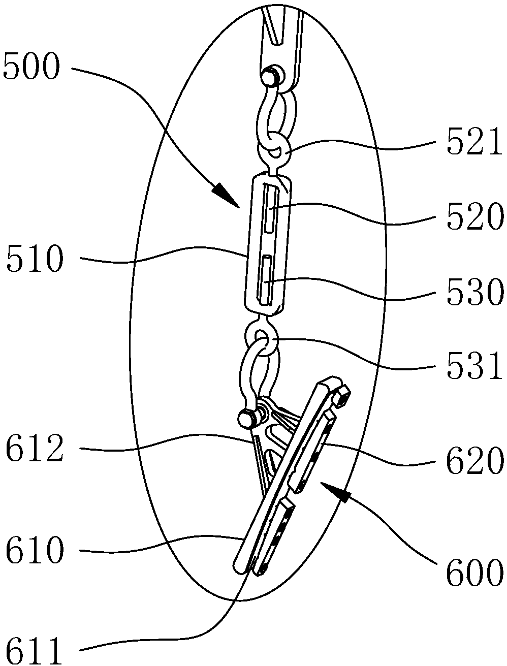 Hoisting and transferring device for barrel-shaped skin panel components
