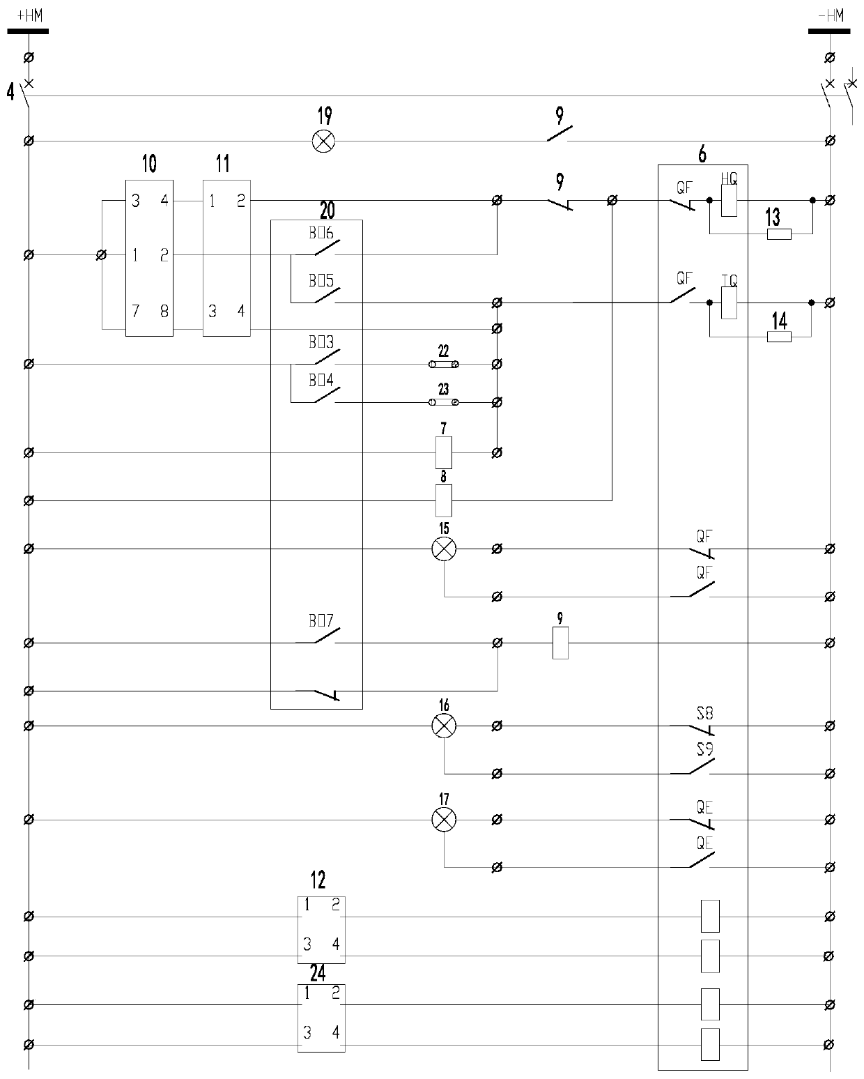 Medium voltage switchgear secondary control loop simulation practical training platform and programmable logic controller logical judgment method thereof