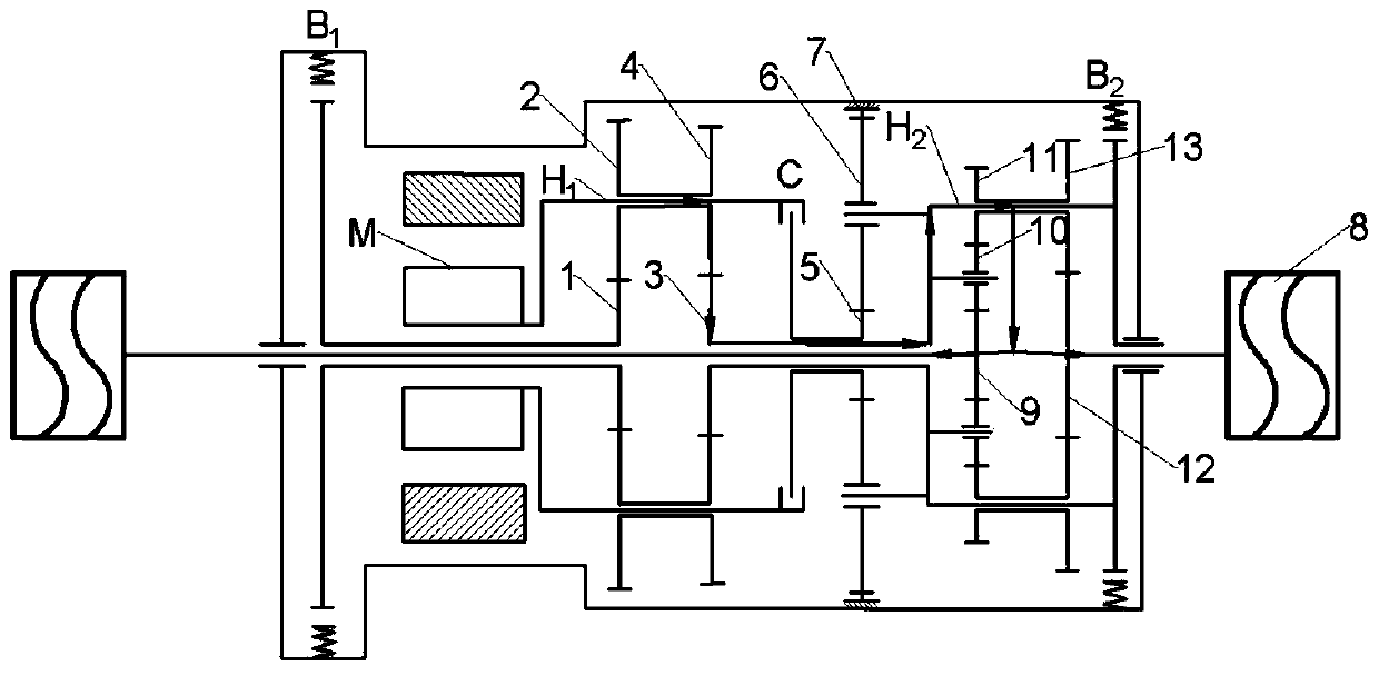 Integrated multi-gear automatic transmission of motor and non-bevel-gear differential mechanism
