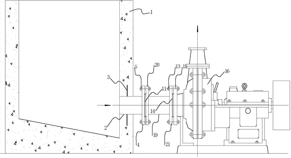 Sand pump pulp inlet pipe connecting device and connecting method thereof