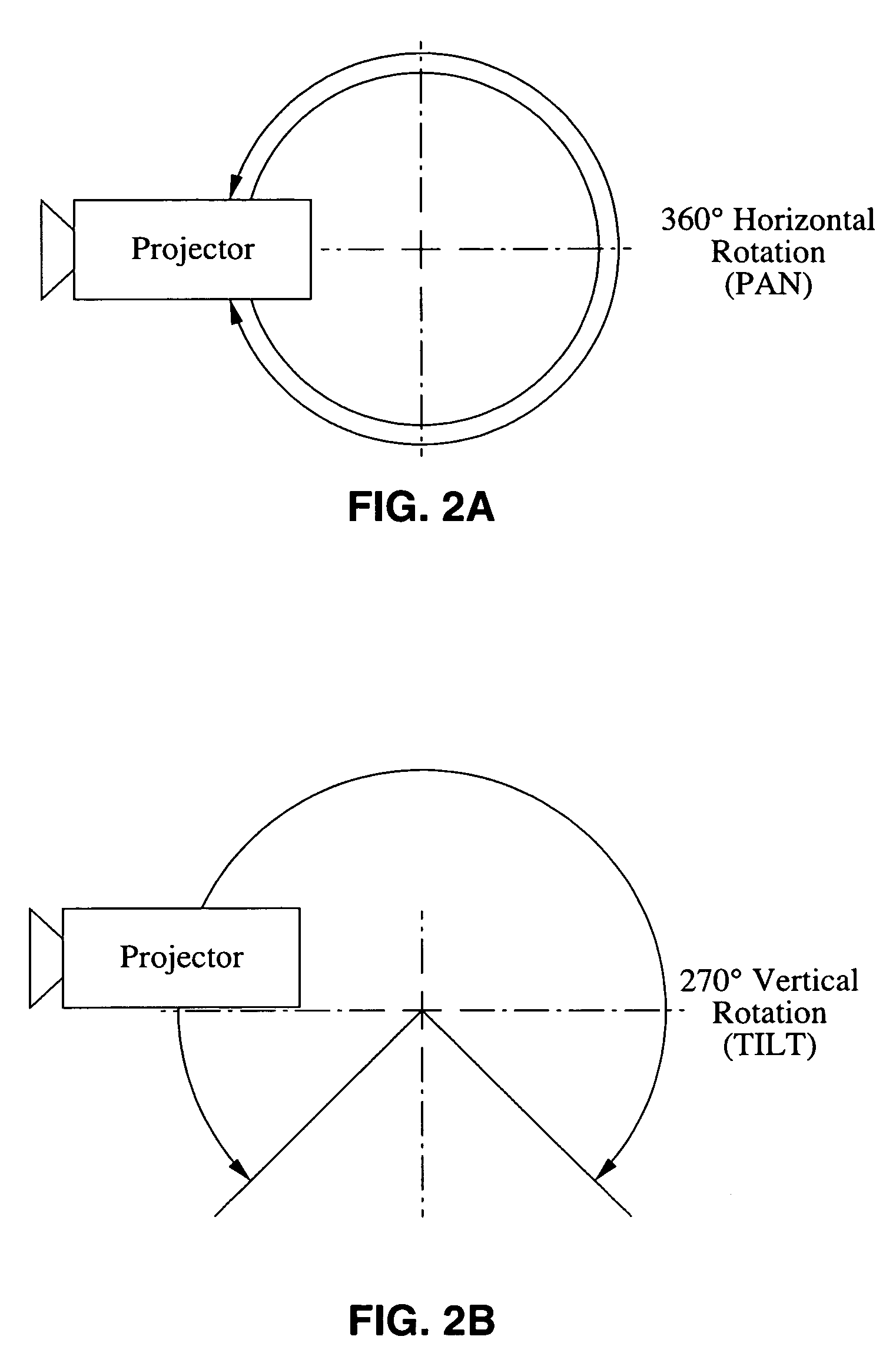 System and method for multi-directional positioning of projected images