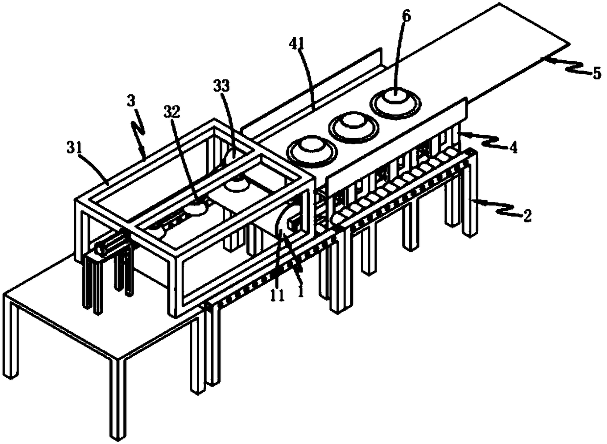 Rapid egg tart skin conveying and adhesion equipment