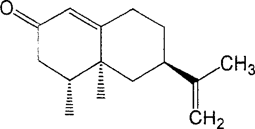 Method for synthesizing nootkatone, and its application