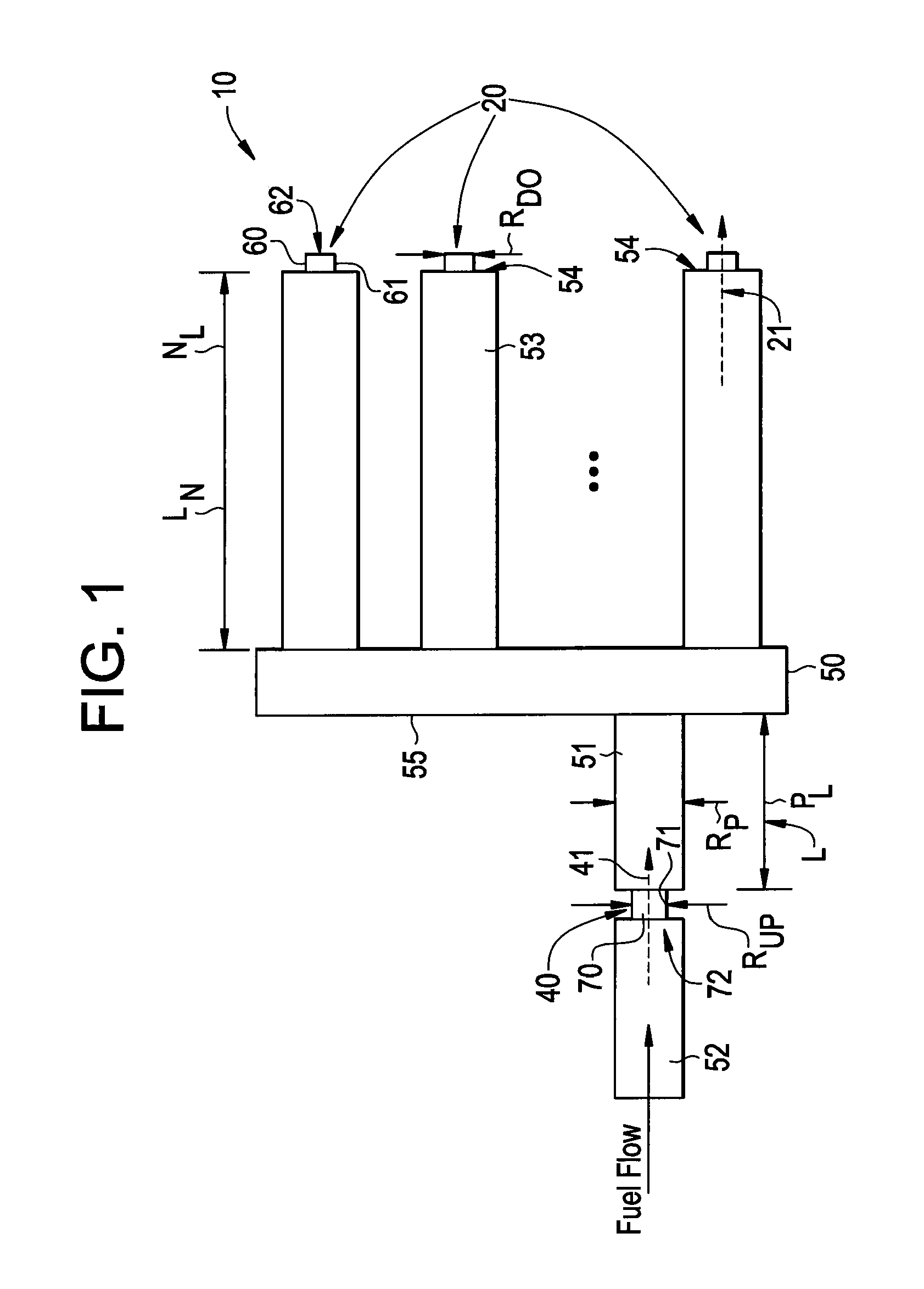 FUEL SYSTEM ACOUSTIC FEATURE TO MITIGATE COMBUSTION DYNAMICS FOR MULTI-NOZZLE DRY LOW Nox COMBUSTION SYSTEM AND METHOD