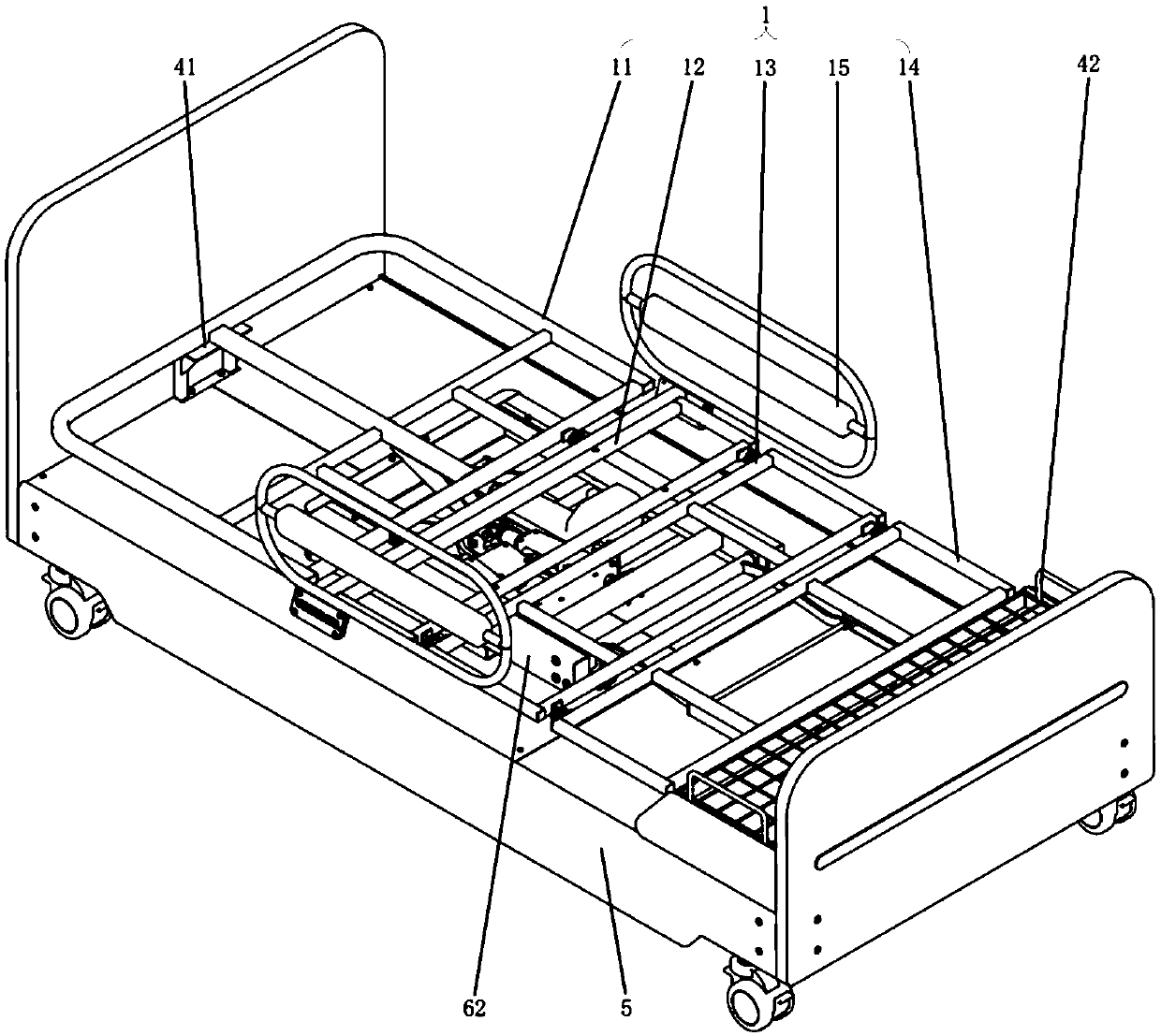 Auxiliary standing nursing bed and operation method thereof