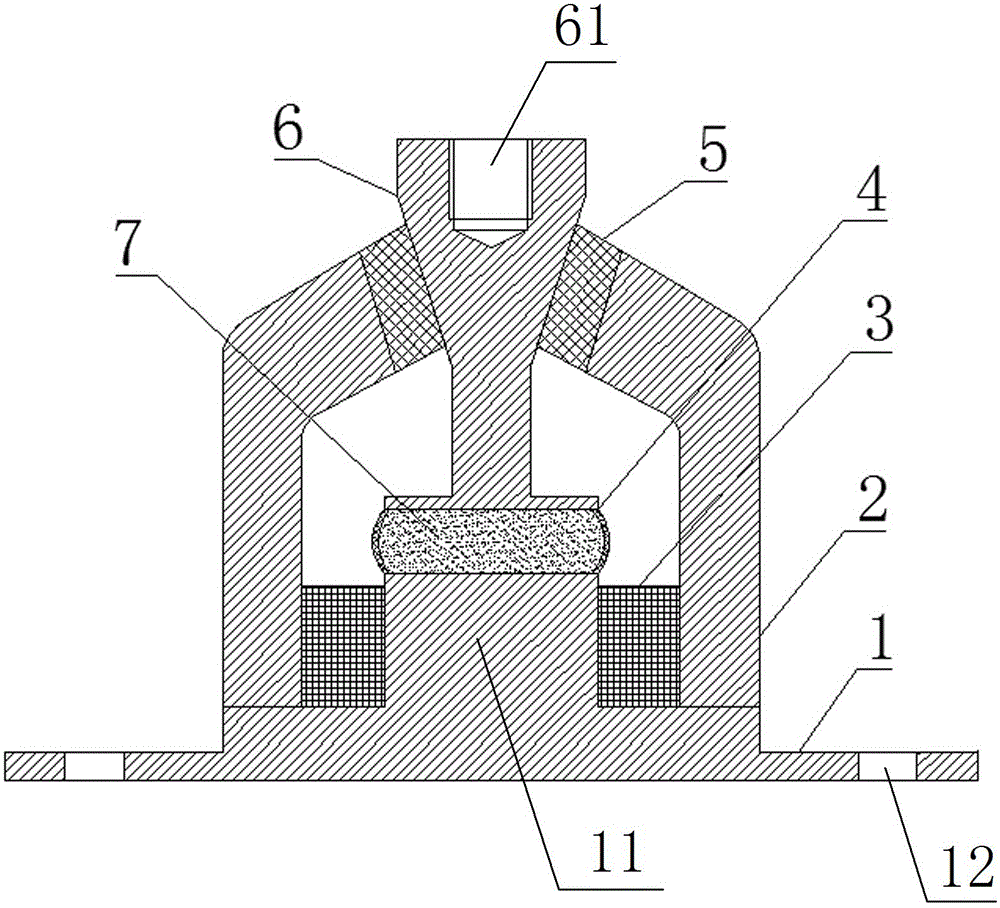 Magneto-rheological vibration isolation support based on mixed mode