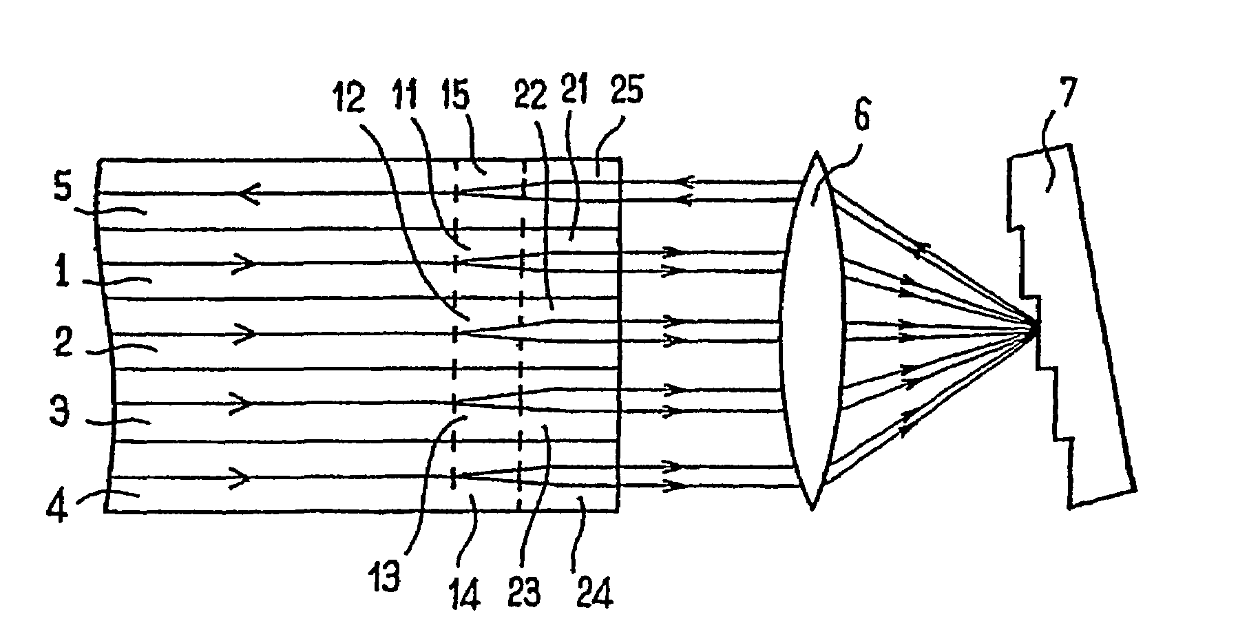 Optical component with spectral separation