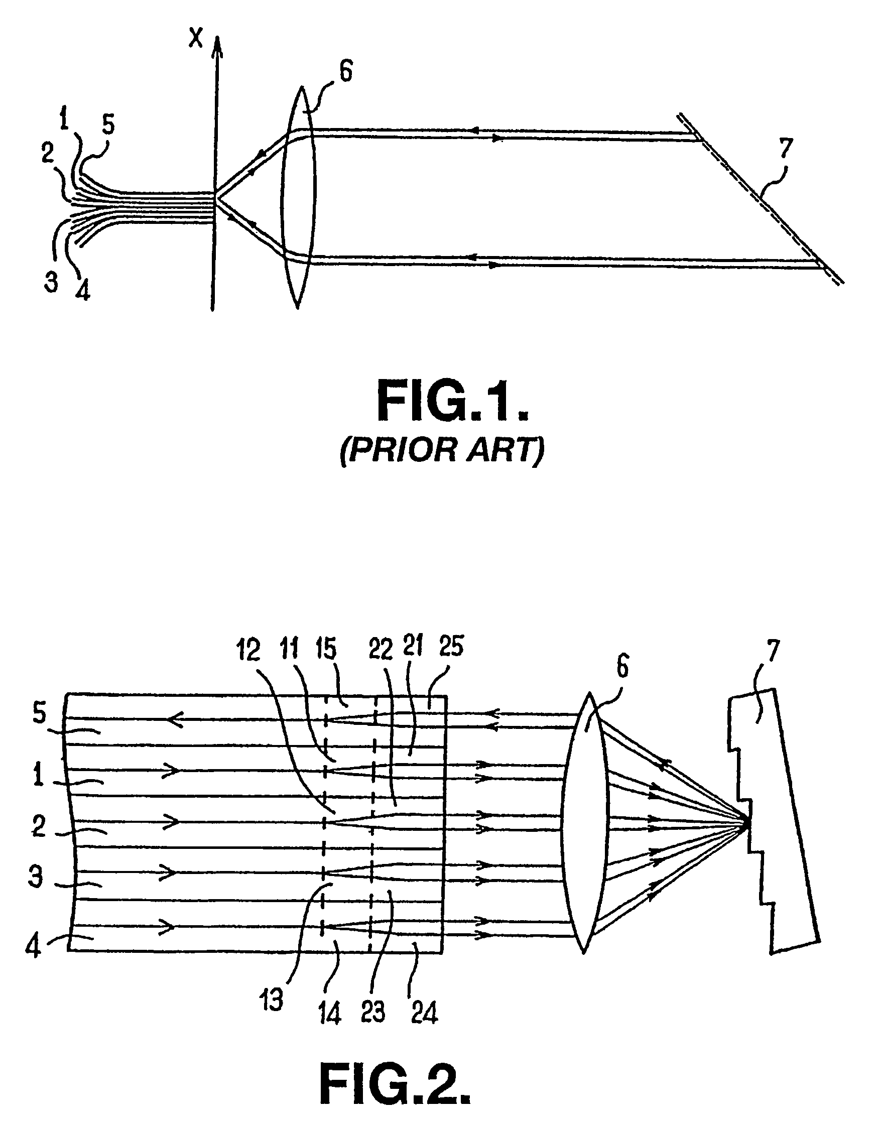 Optical component with spectral separation