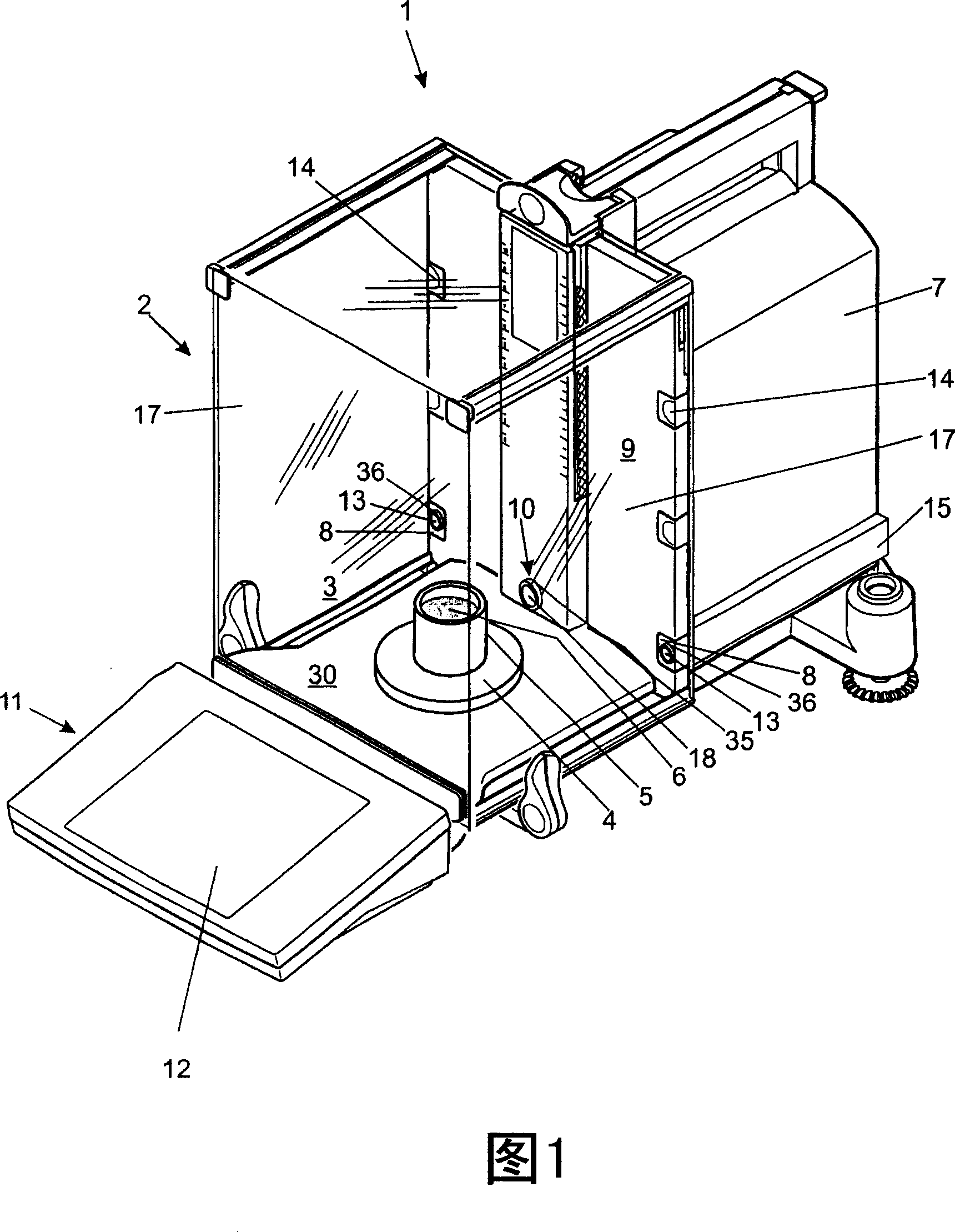 Weighing scales operating method and device