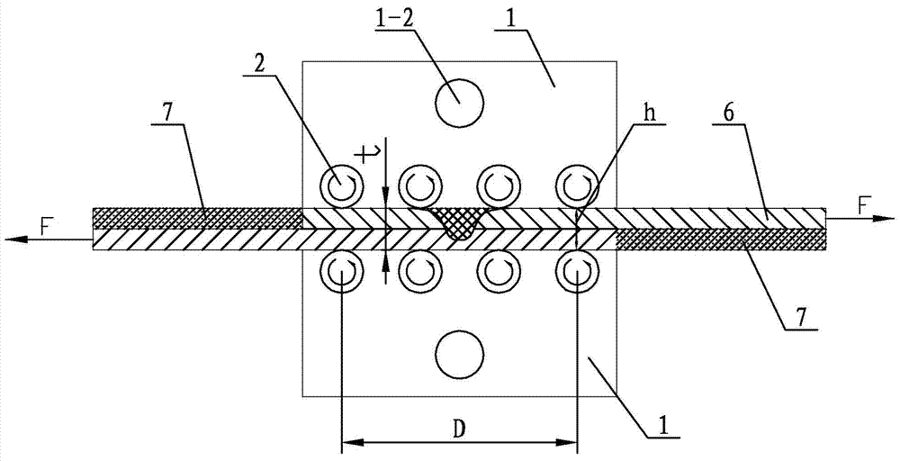 Measuring method for measuring the maximum tensile shear force of friction stir welded lap joints