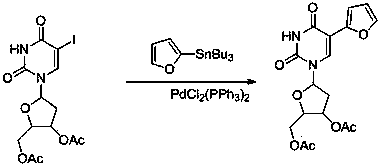 Sulfur-bearing uridine anticancer drug, intermediate and synthesis method