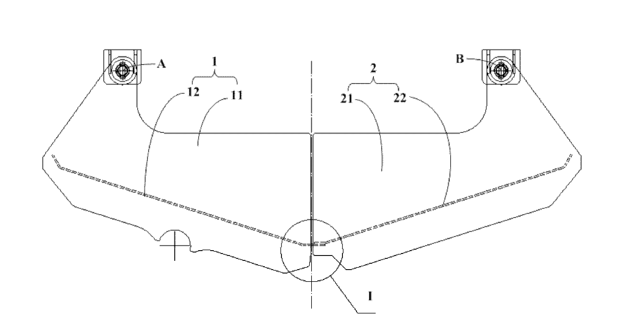 Bottom door device and hopper car