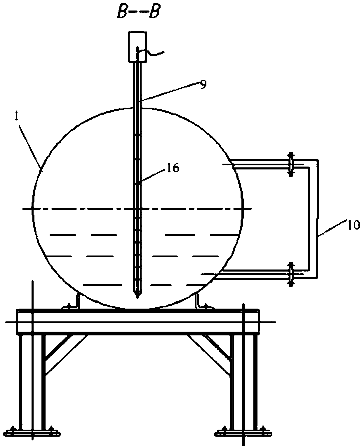 Temperature nonuniformity measuring device for marine steam accumulator