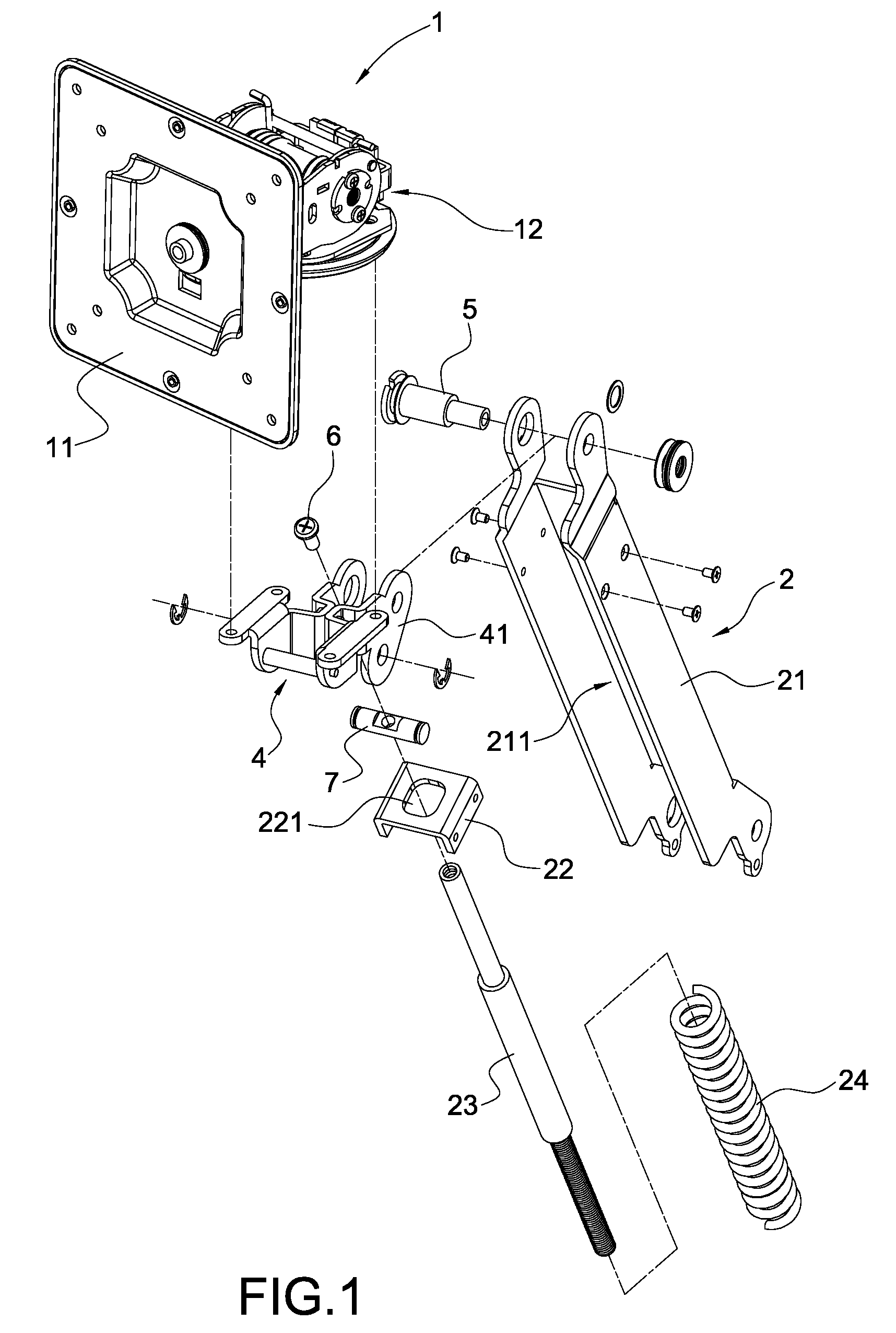 Single spring supporting device
