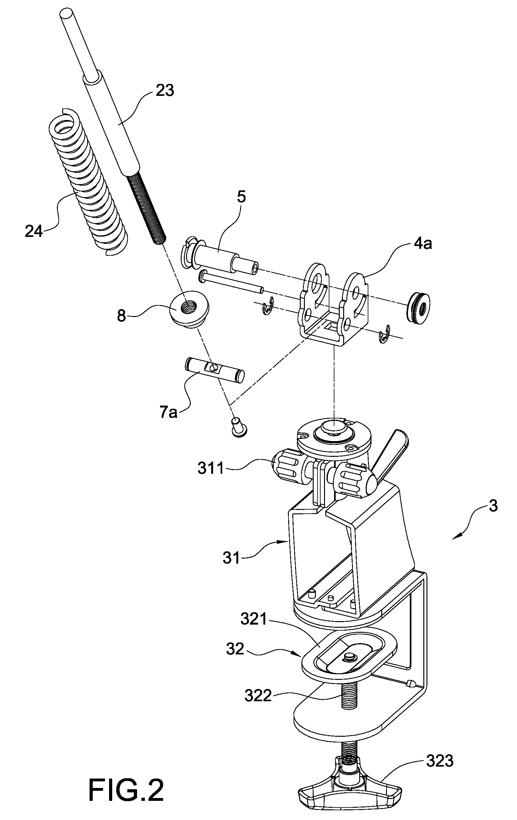 Single spring supporting device