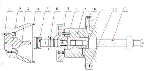 Hobbing technological equipment for cylinder body of hydraulic motor and clamping technology