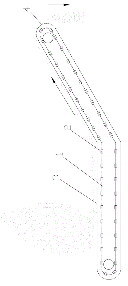 Scrap iron collecting and conveying device