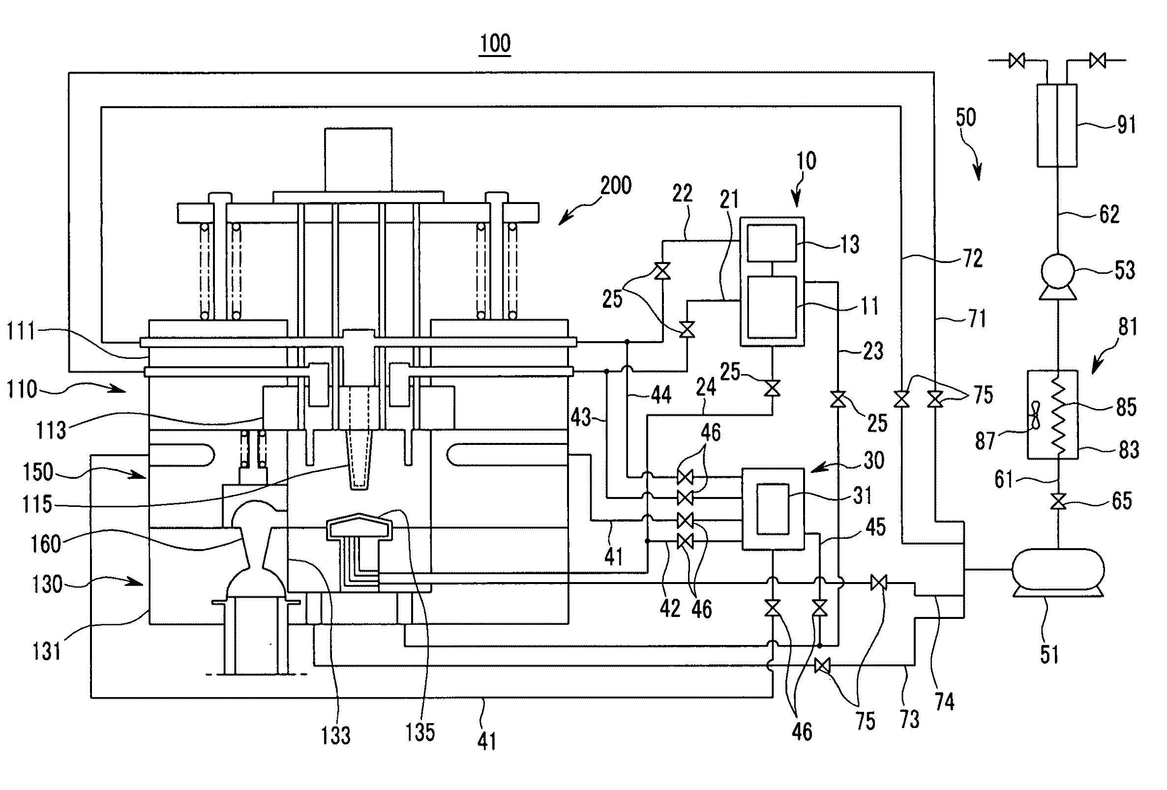 Cooling System for low pressure casting device