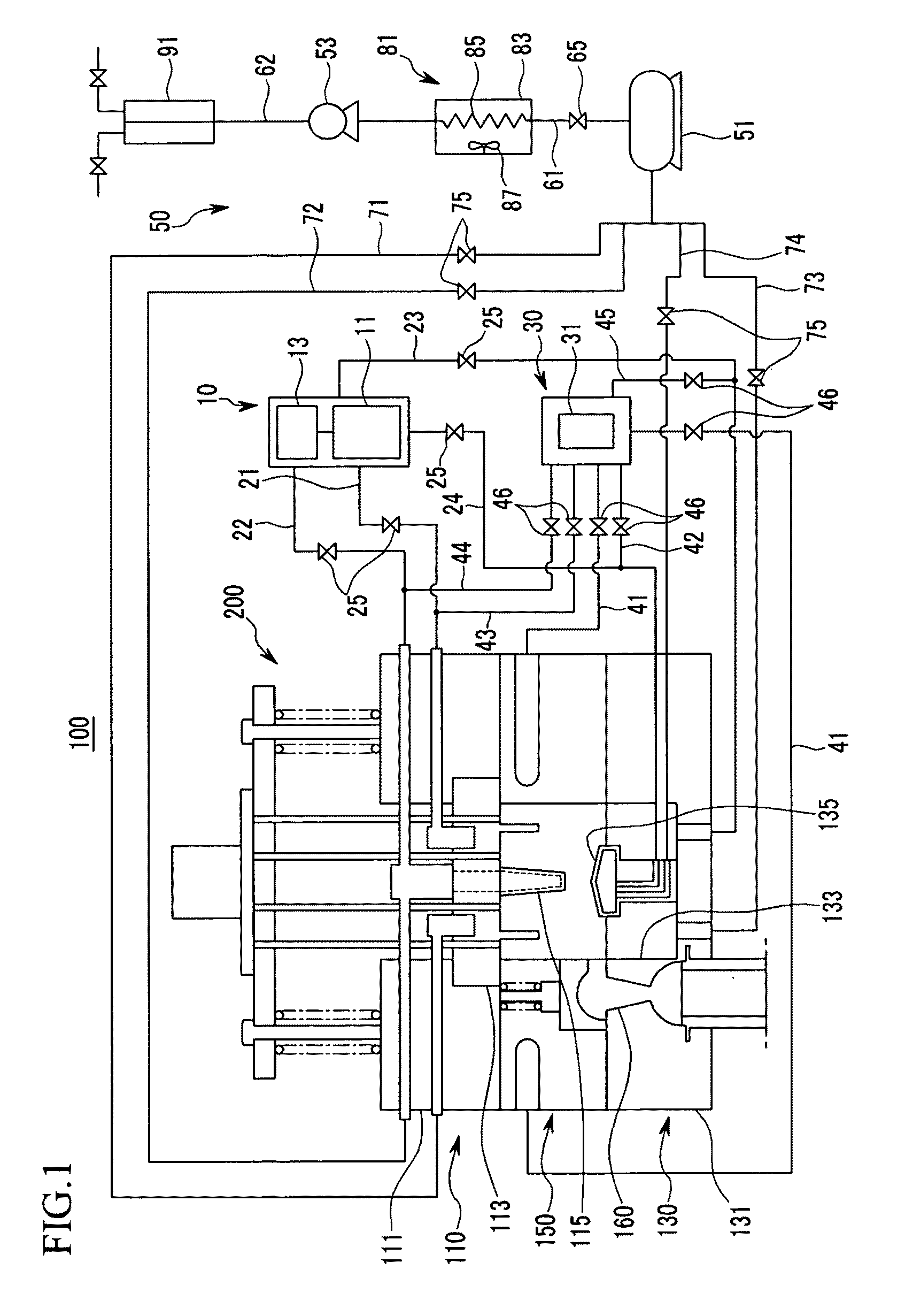 Cooling System for low pressure casting device