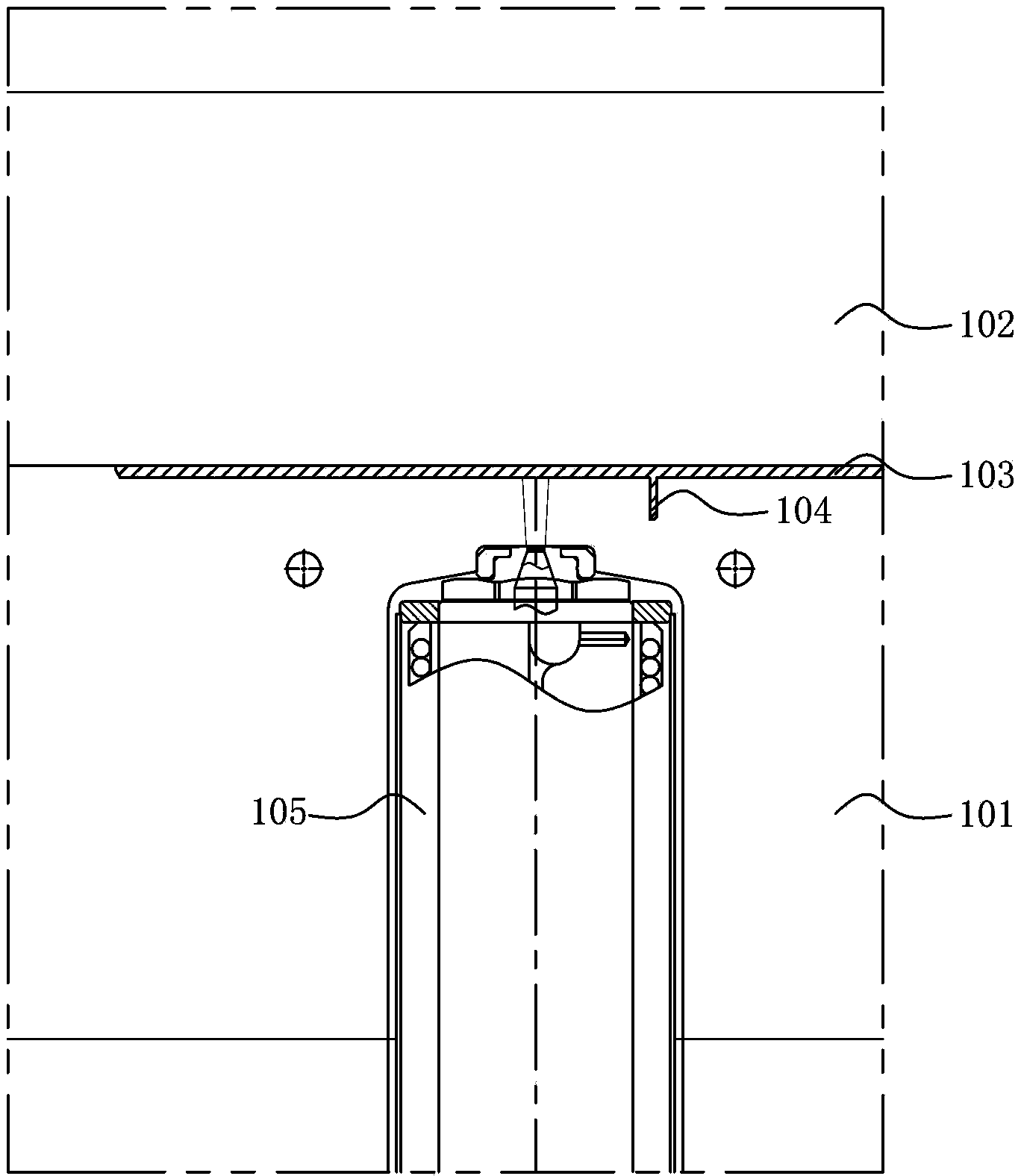 Rib strip ejection structure above hot runner