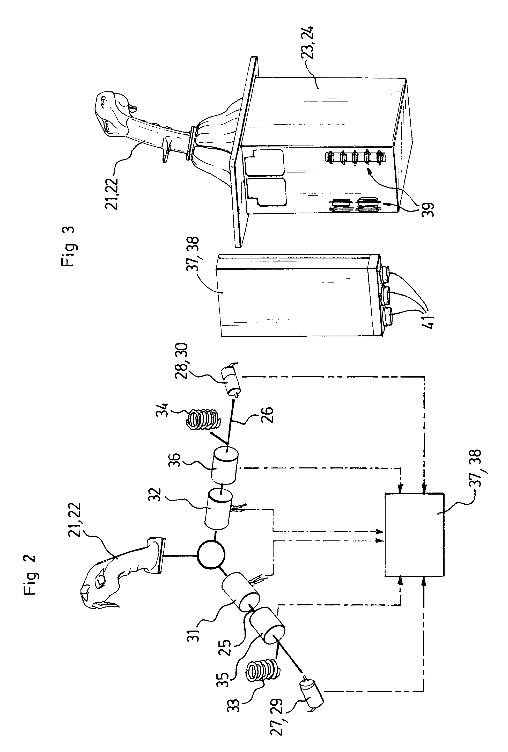 Electronic operational control device for a piloting member with cross-monitoring, piloting device and aircraft