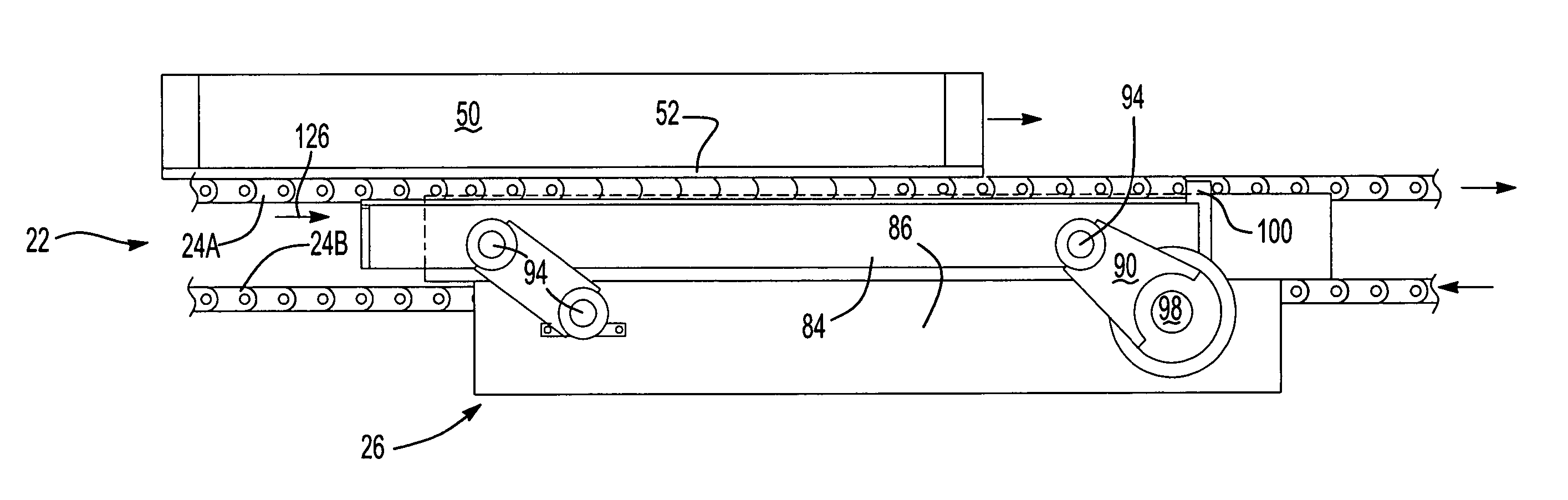 Conveyor system and method of conveying elements