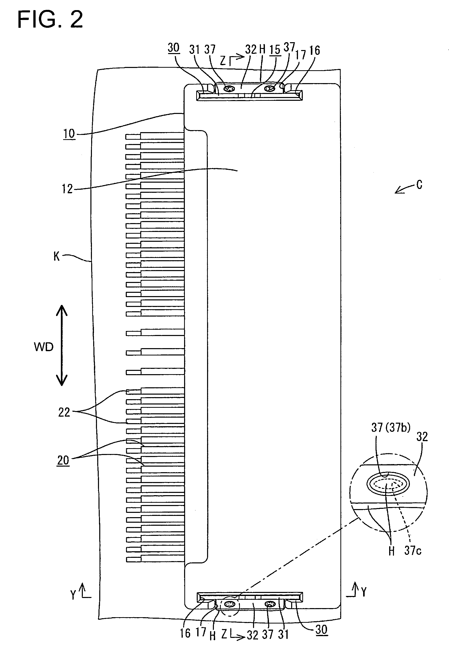Connector to be fixed to a device and method of fixing a connector to a device