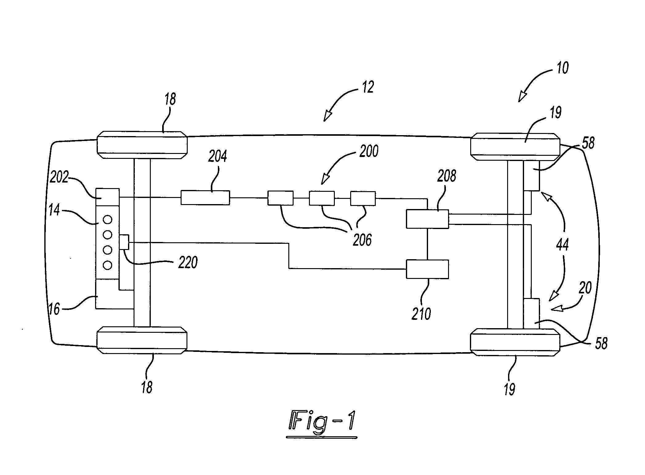 Vehicle with hybrid power train providing part-time all-wheel drive