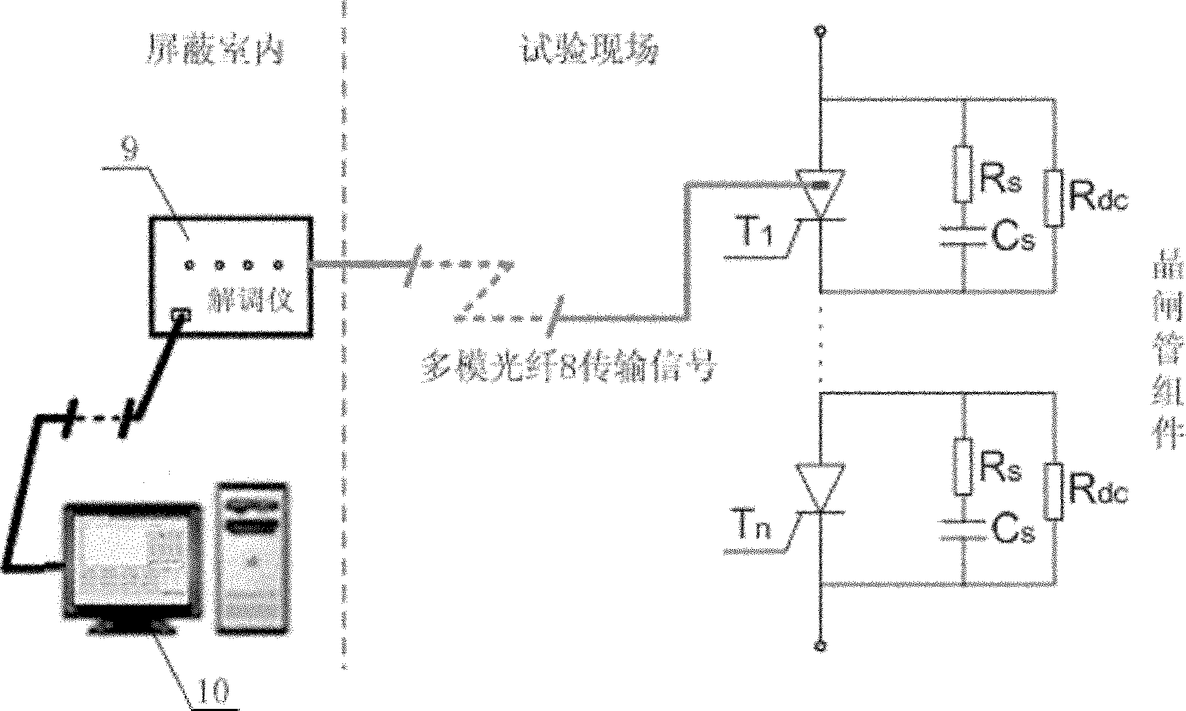 System for measuring temperature in thyristor in real time