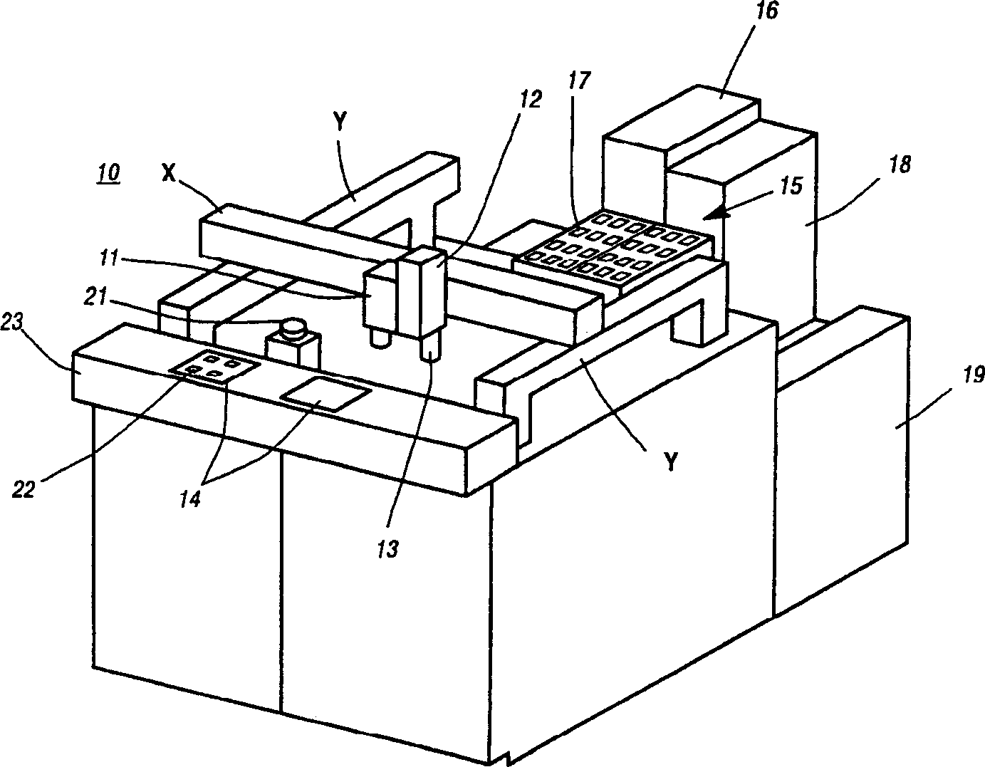 Method for positioning on base and placing view-point characteristic of semiconductor piece