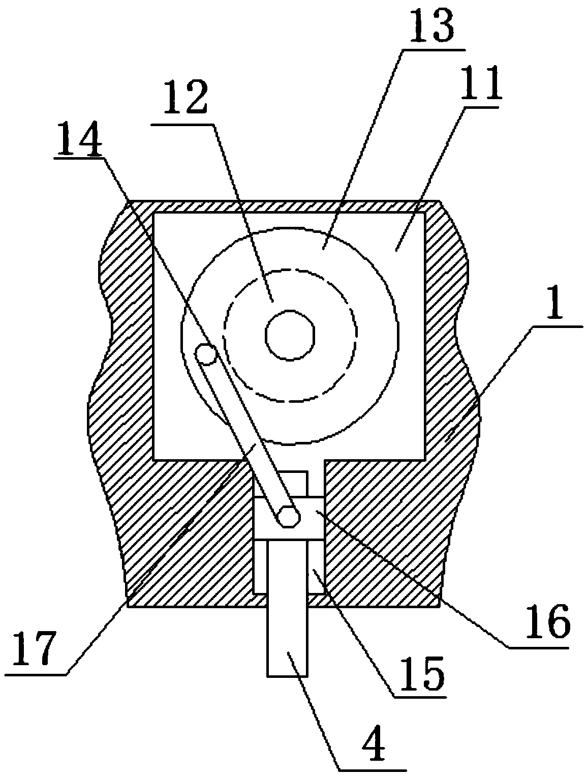 Medicine mashing device for Traditional Chinese Medicine and capable of clamping by using gravity