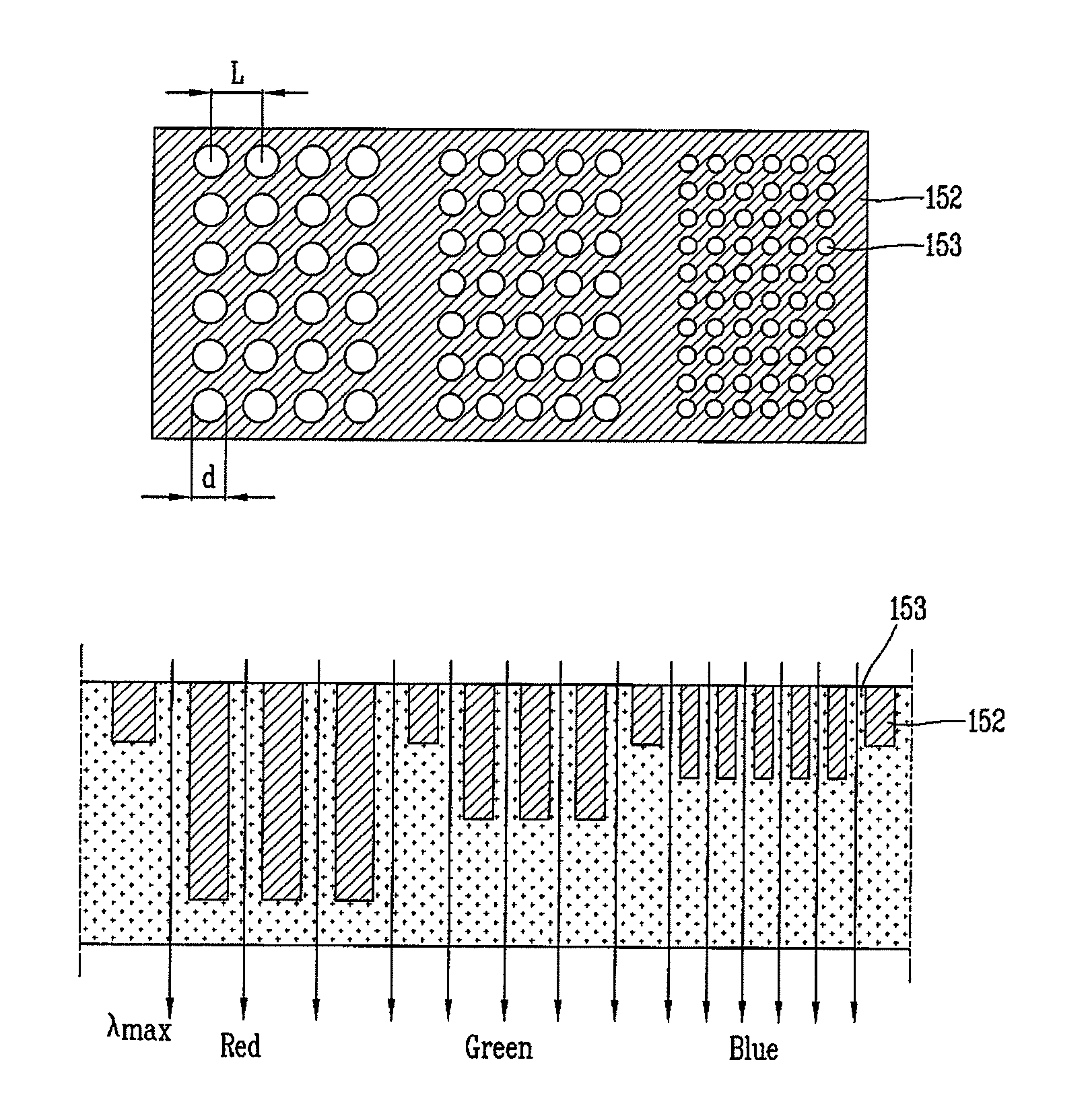 Color filter using surface plasmon and liquid crystal display device