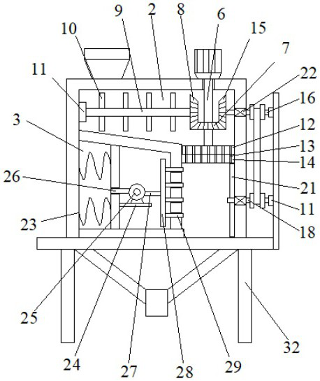 A powder spraying tower for processing chicken essence