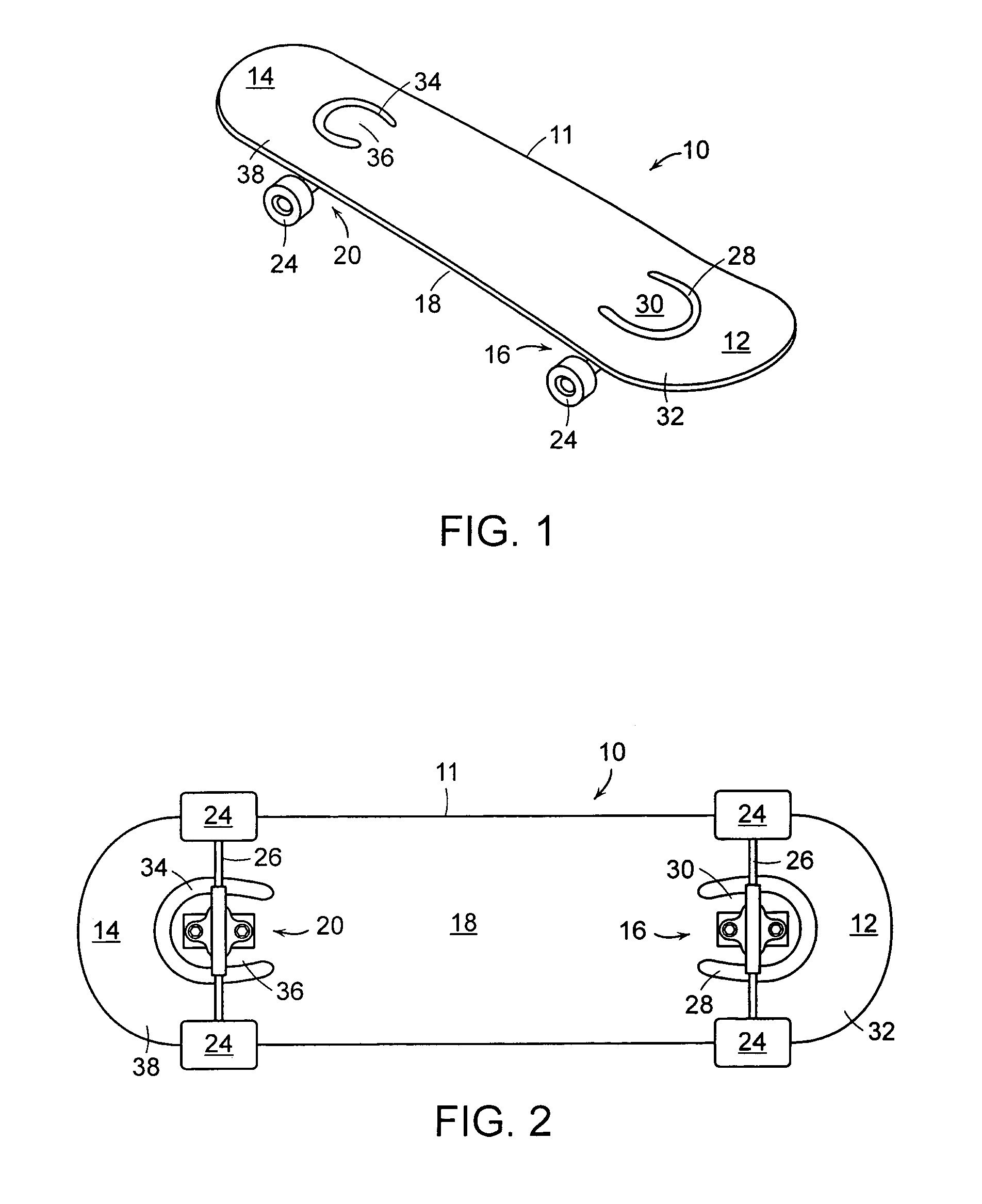 Skateboard with suspension system