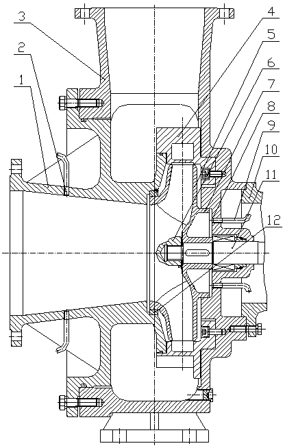 Flow backing device of nuclear power centrifugation type excess heat discharge pump