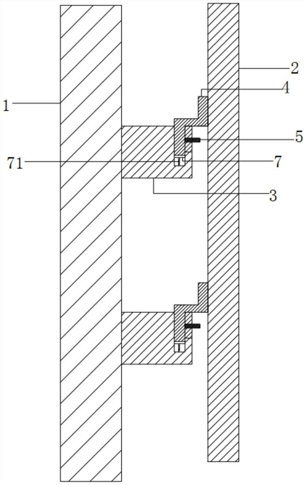 Mounting design structure of assembled three-dimensional carved slope modeling background wall