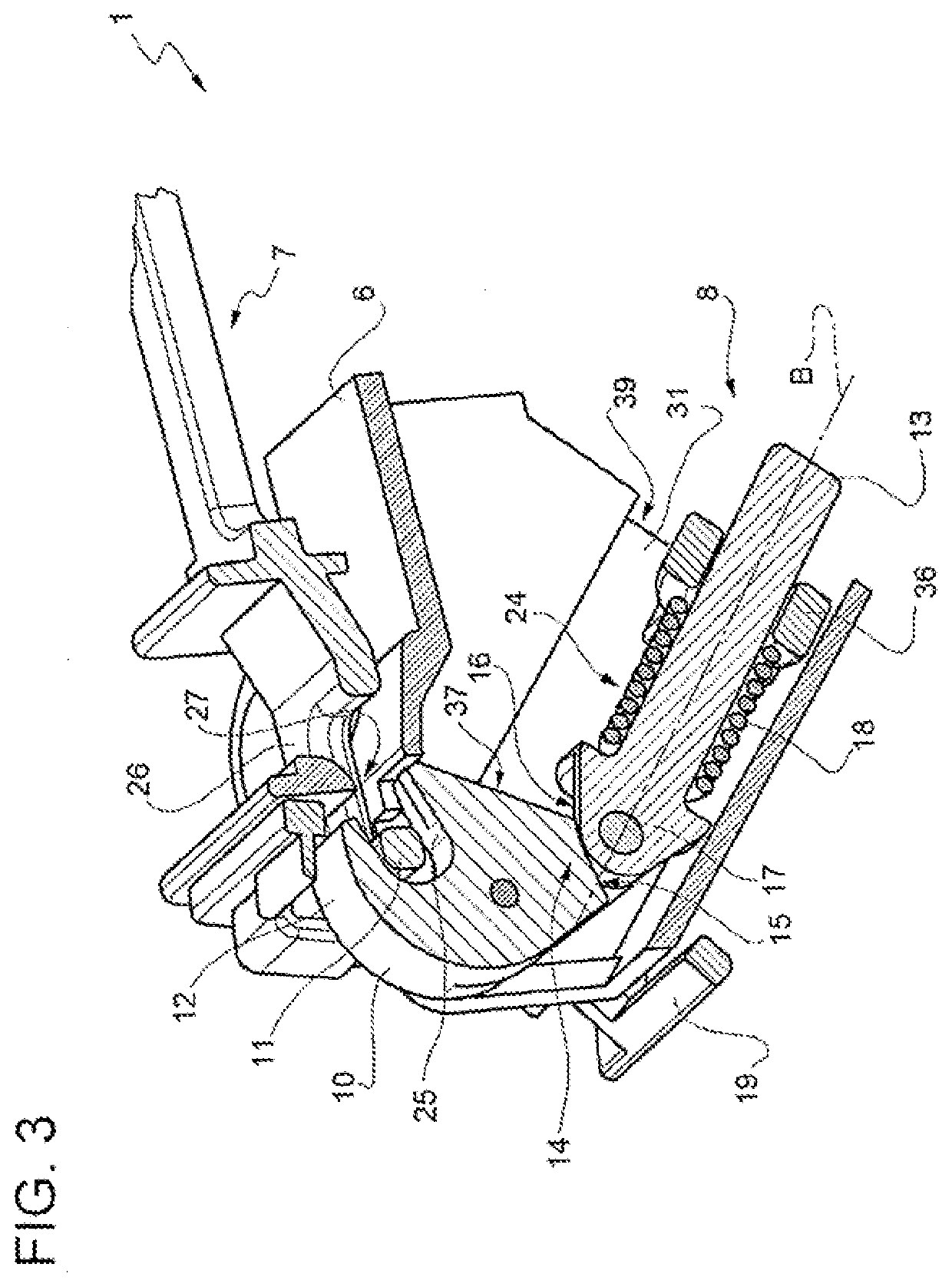 Resettable door locking device for an electric household appliance, in particular a dishwasher, and electric household appliance provided therewith