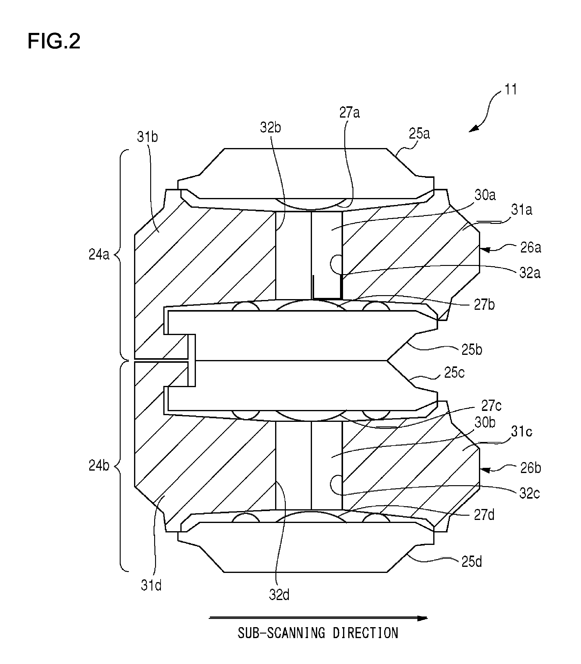 Lens array unit, erecting equal-magnification lens array, optical scanning unit, image reading device, and image writing device