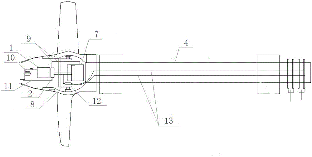 Internal energy drive adjustment structure of turbine blades