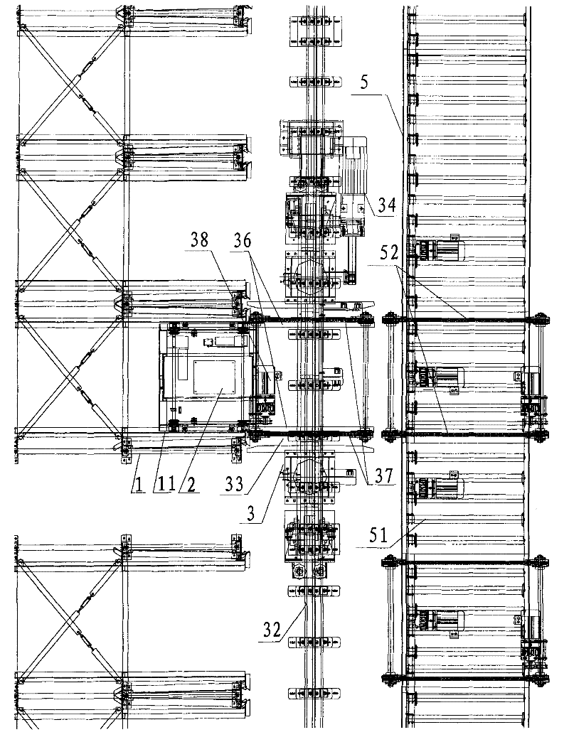 Automatic storing and fetching system of stereoscopic warehouse