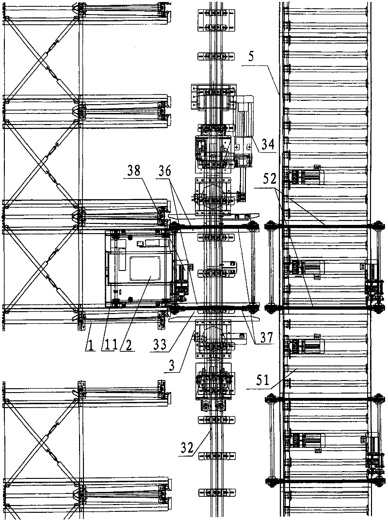 Automatic storing and fetching system of stereoscopic warehouse