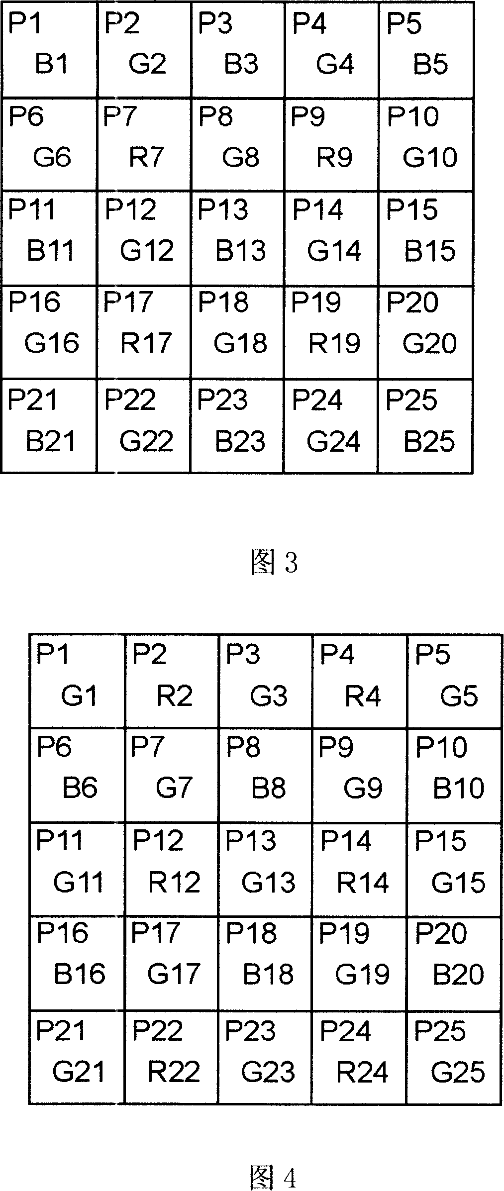 Lost color vector reconstruction method and device